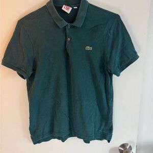 Lacoste Men's Green Polo Shirt Size Large Y2K
